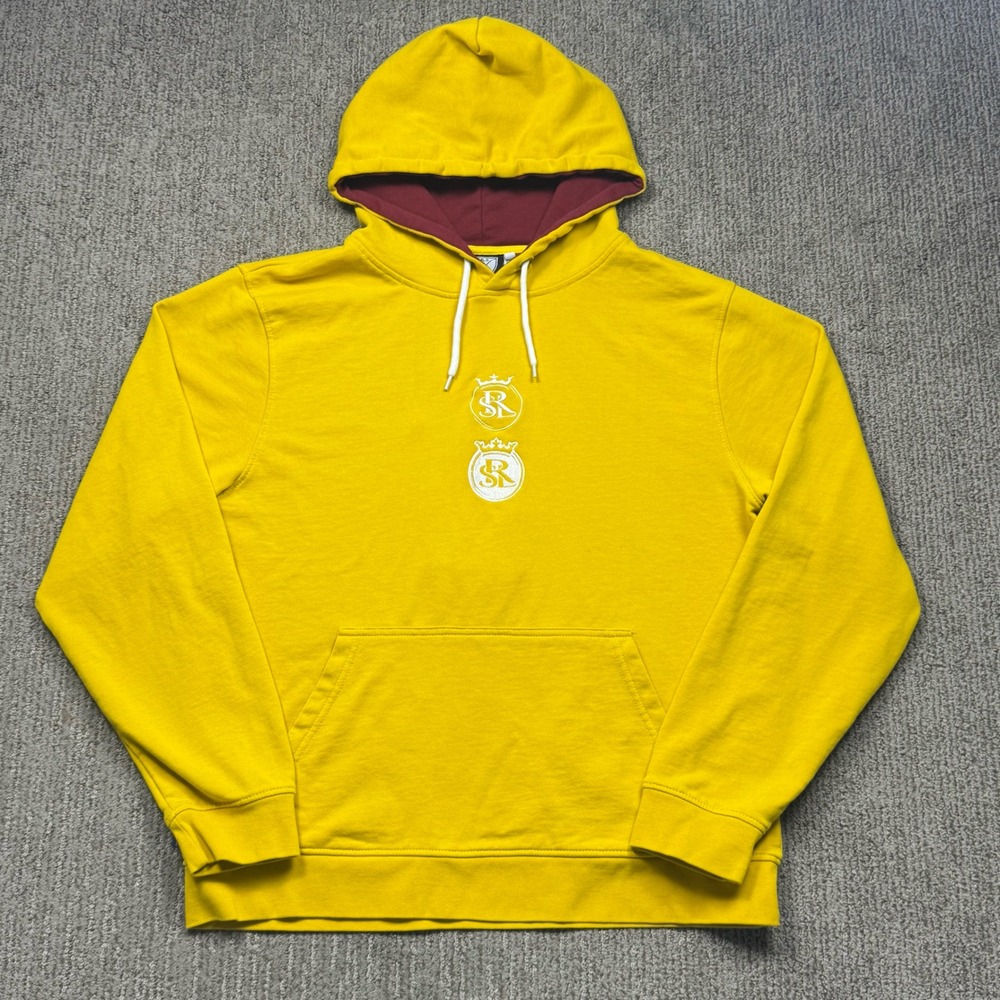 MLS REAL Salt Lake Embroidered Pullover Hoodie Mens XL Yellow Gold